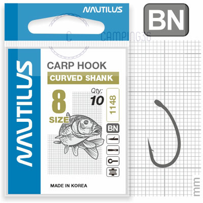 Крючок Nautilus Carp Curved Shank 1148PTFE № 8 Крючок Nautilus Carp Curved Shank 1148PTFE № 8