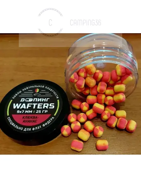 Бойлы ДОПИНГ Wafters 12x9мм Клюква Ананас Бойлы ДОПИНГ Wafters 12x9мм Клюква Ананас