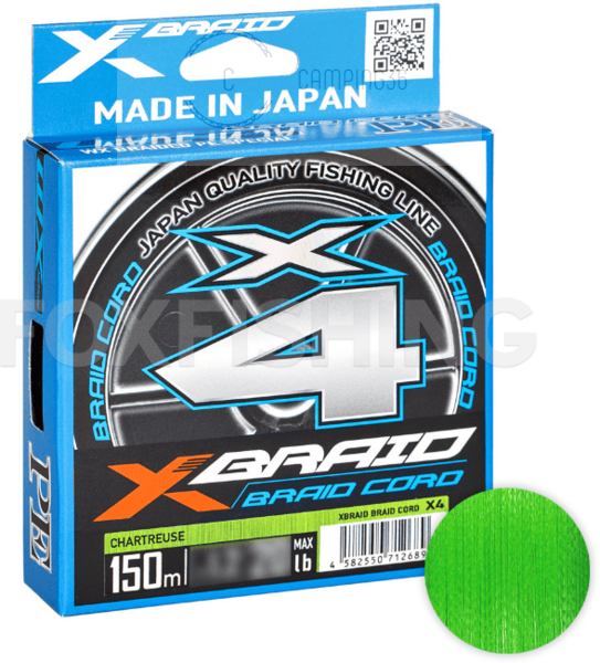 Шнур YGK X-Braid Braid Cord X4 150m #0.3-6lb Шнур YGK X-Braid Braid Cord X4 150m #0.3-6lb