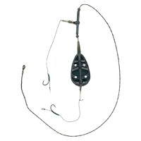 Готовый карповый монтаж с кормушкой In-line Flat method feeder MIDI 70г 2 крючка CarpHunter