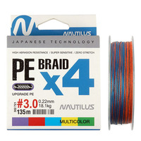 Шнур Nautilus Braid X4 Multicolour d-0.12 6.8кг 1.0PE 135м
