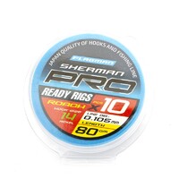 Поводок готовый FLAGMAN Sherman Pro Roach Ready Rigs №14 d0.105мм 80см (1уп.)
