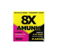 Шнур плетеный KAIDA AMUNK SUPER PE 8X 150 метров, цвет желтый X891-14mm