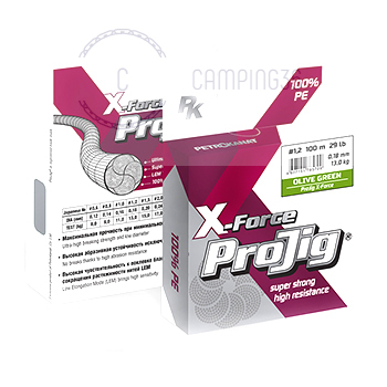 Шнур Petrokanat ProJig X-Force 0.20мм 15,0кг 150м хаки Шнур Petrokanat ProJig X-Force 0.20мм 15,0кг 150м хаки