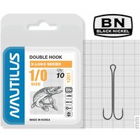 Крючок двойной Nautilus Double X-Long series Worm 1201 №1/0 (1уп.)