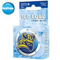 Леска зимняя AQUA Ice Lord Light Blue 0,12mm 30m, цвет - светло-голубой, test -1,70kg