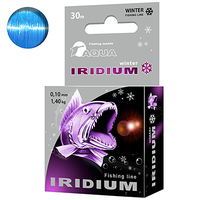 Леска зимняя AQUA IRIDIUM 0,10mm 30m, цвет - голубой, test - 1,40kg