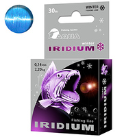 Леска зимняя AQUA IRIDIUM 0,14mm 30m, цвет - голубой, test - 2,20kg