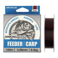 Леска Nautilus Feeder Карп 0,22мм.,7,4кг, 100м.brown