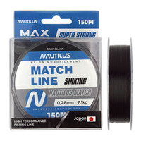 Леска матчевая Nautilus Match sinking 0,18мм.,3,5кг, 150м.dark black