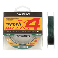 Шнур Nautilus X4 Feeder Braid Dark Green d-0.12мм 6.8кг 150м