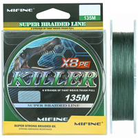 Леска плетёная Mifine Killer X8 PE 135m 50004-14